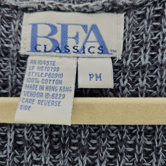BFA Classics Womens Sweater Blue Size PM 100% Cotton Long Sleeve Button Close - Picture 7 of 12